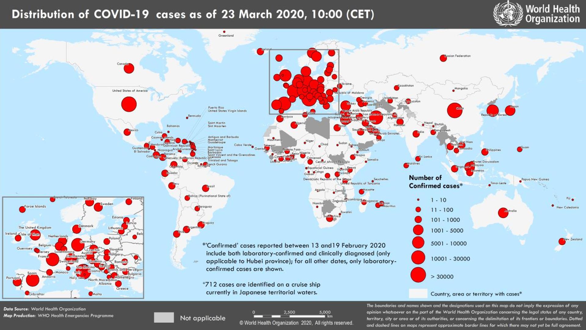 Carte du monde Covid-19: 332 930 cas confirmés; 186 pays; 14 510 décès