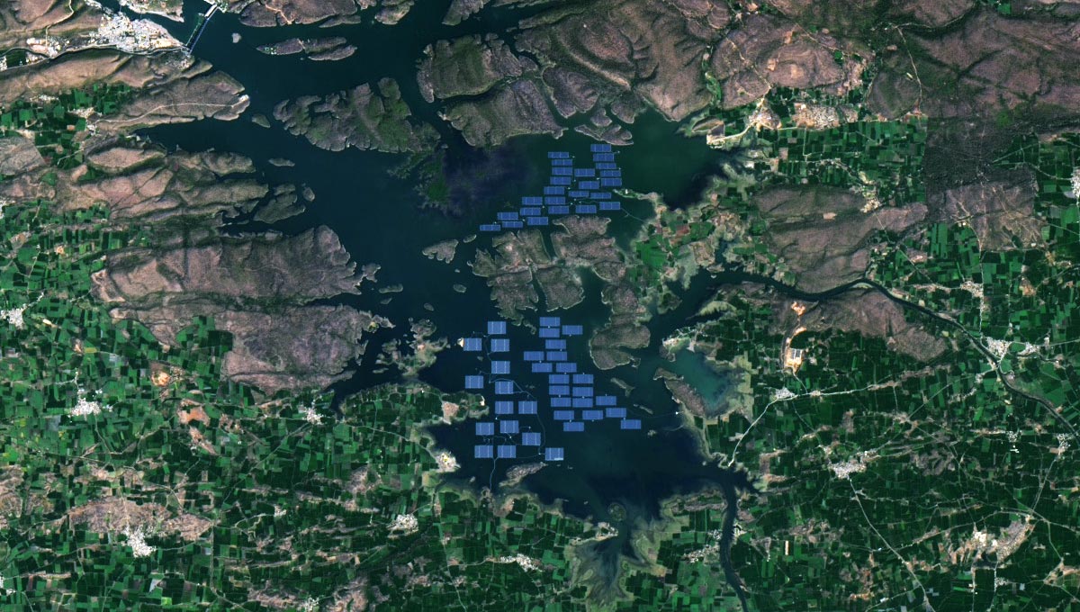 Les fermes solaires flottantes de l'Inde peuvent être vues depuis l'espace