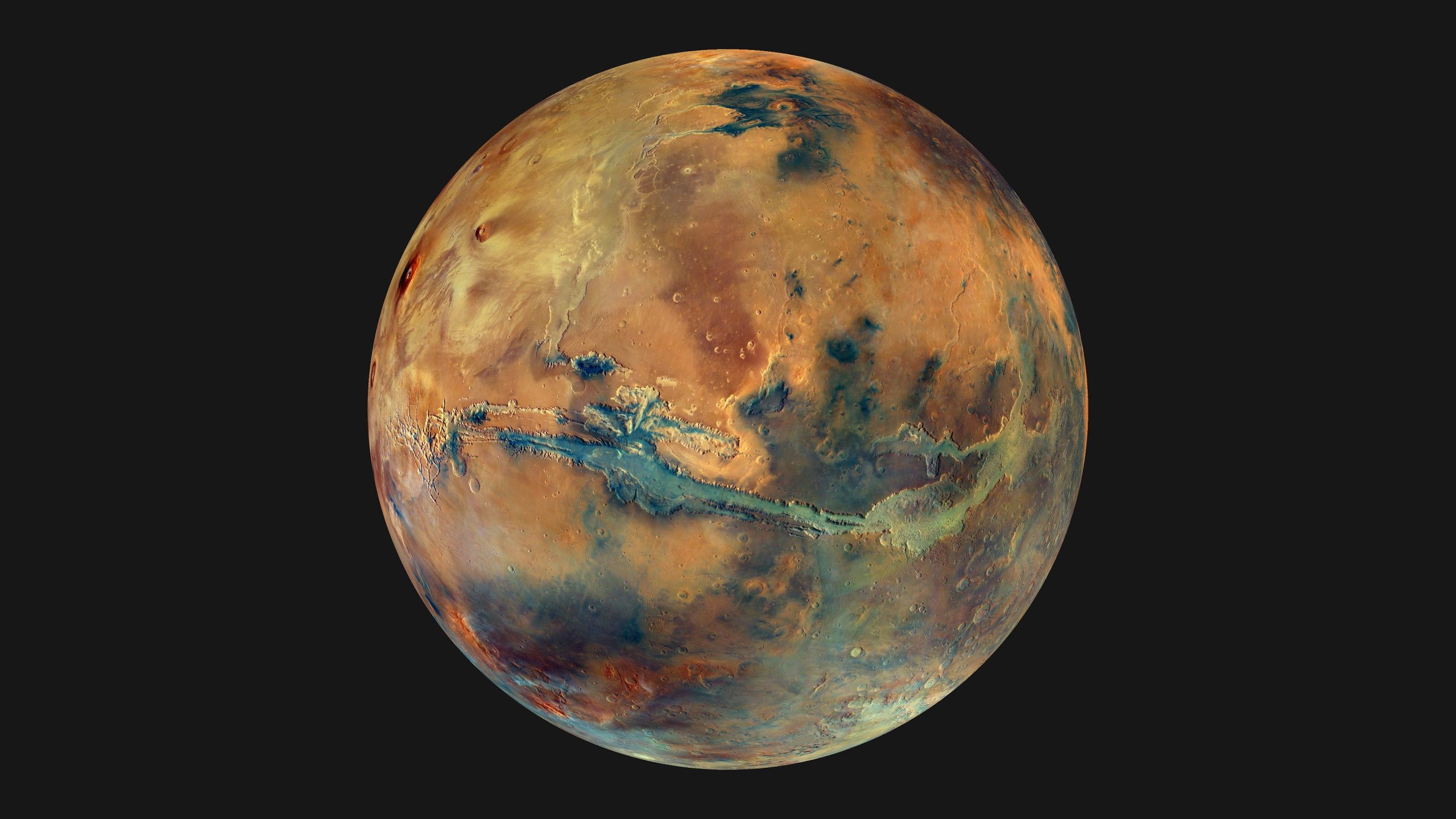 Mars comme jamais vu auparavant: l'ESA's Mars Express New Global Color Mosaic