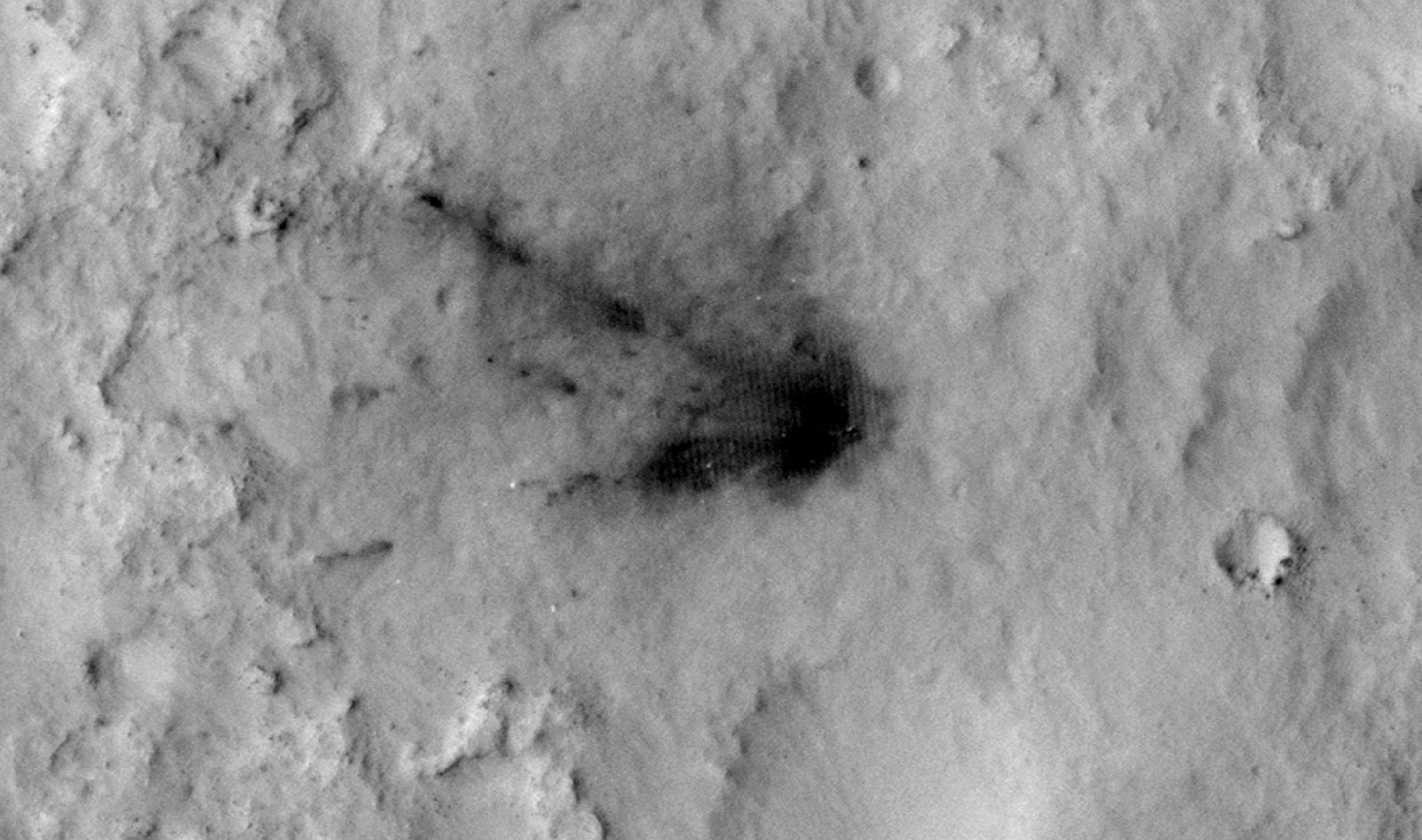 Hirise Images révèlent les cicatrices décolâtres de Mars Rover Landing